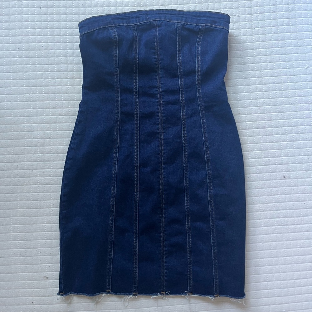 Strapless Denim Mini Dress